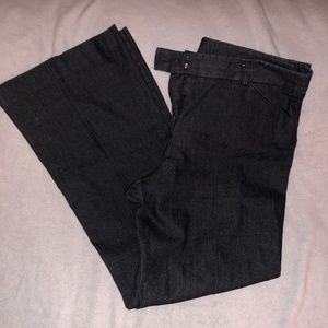 New Directions black, flare leg trousers